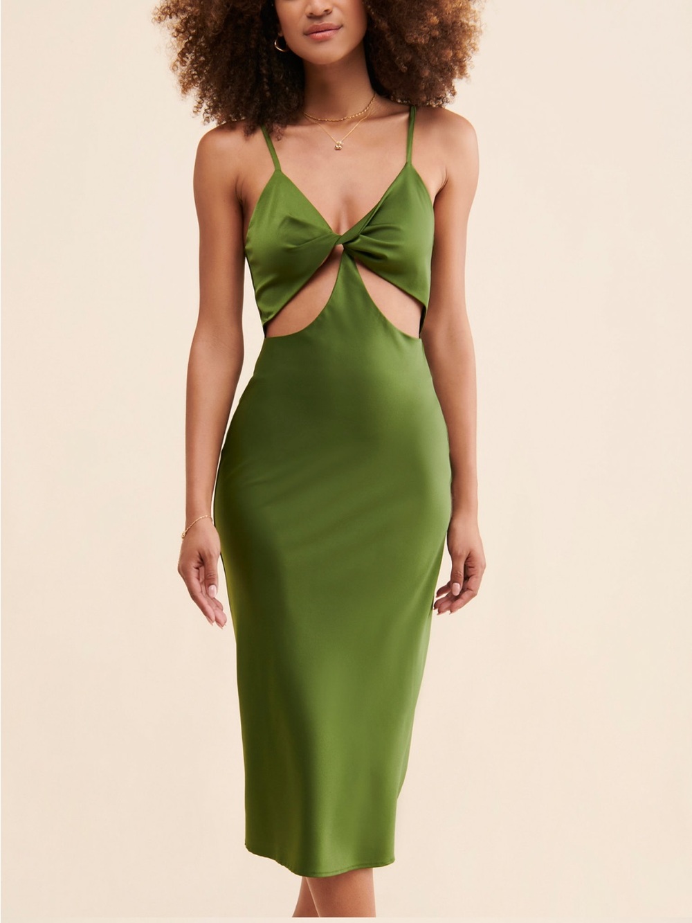 4th and Reckless Amel cutout dress green extra small